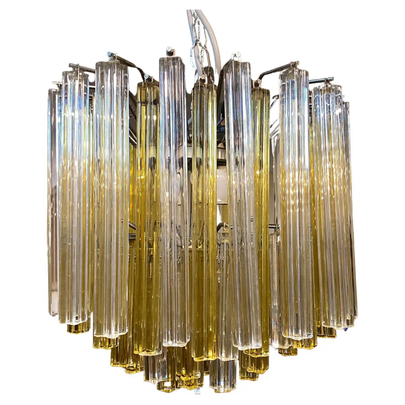 Mid-century Trilobi Murano glass round chandelier by Venini, 1970s