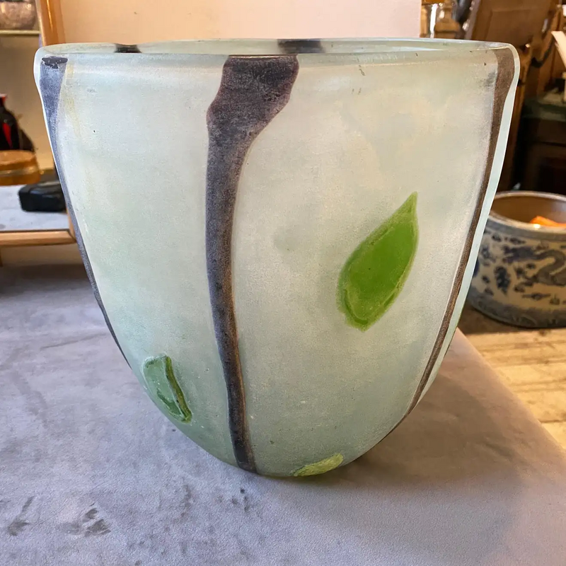 Vase vintage Scavo en verre de Murano par Cenedese, 1970