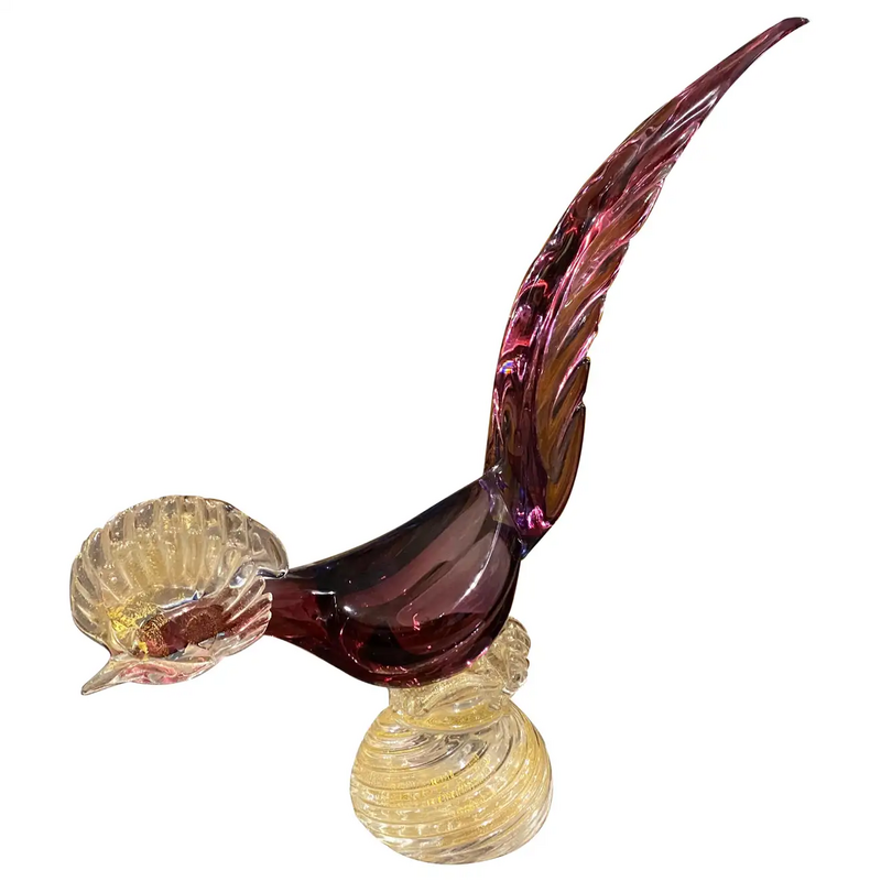 Mid-century Italian Murano glass bird sculpture, 1970s