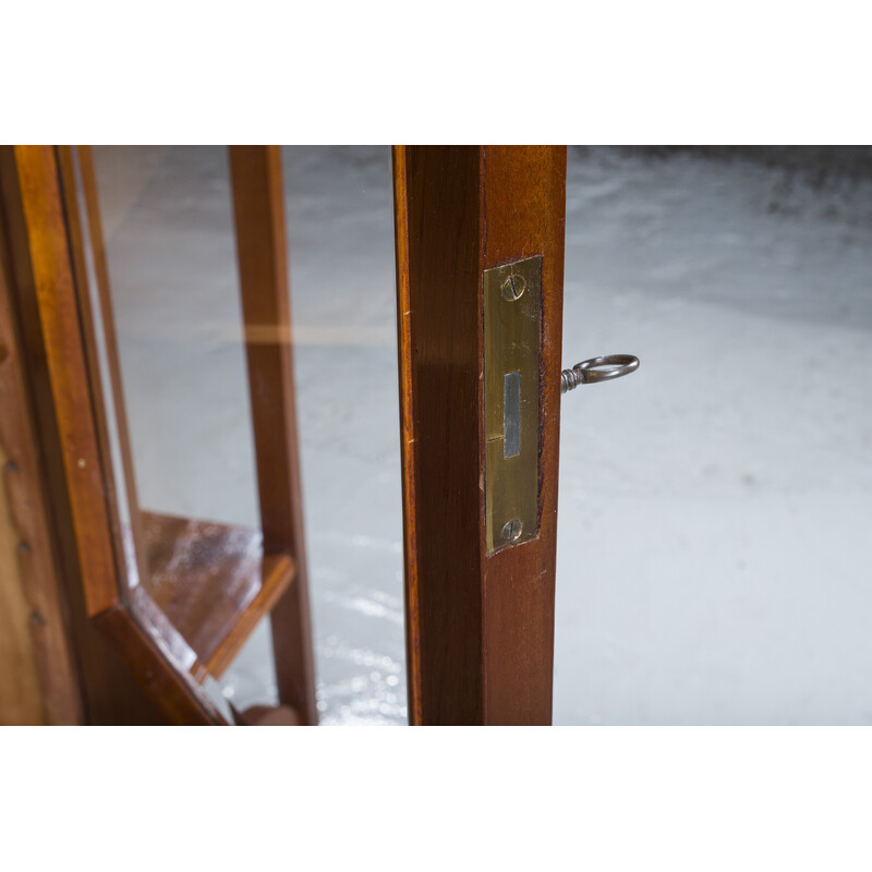 Art Nouveau vintage mahogany display cabinet