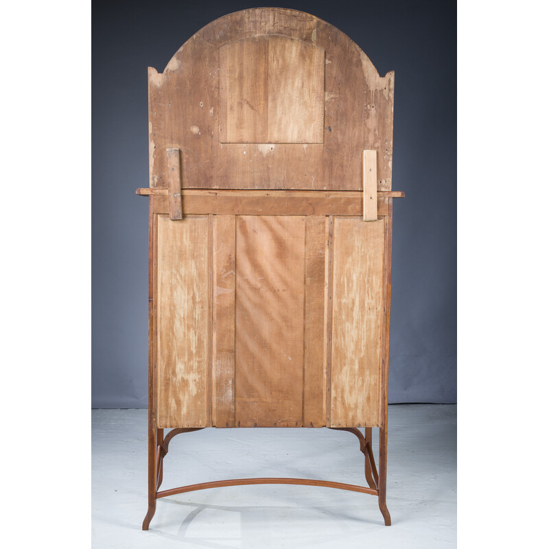 Art Nouveau vintage mahogany display cabinet