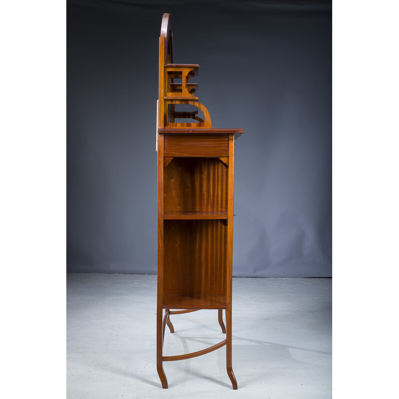 Art Nouveau vintage mahogany display cabinet