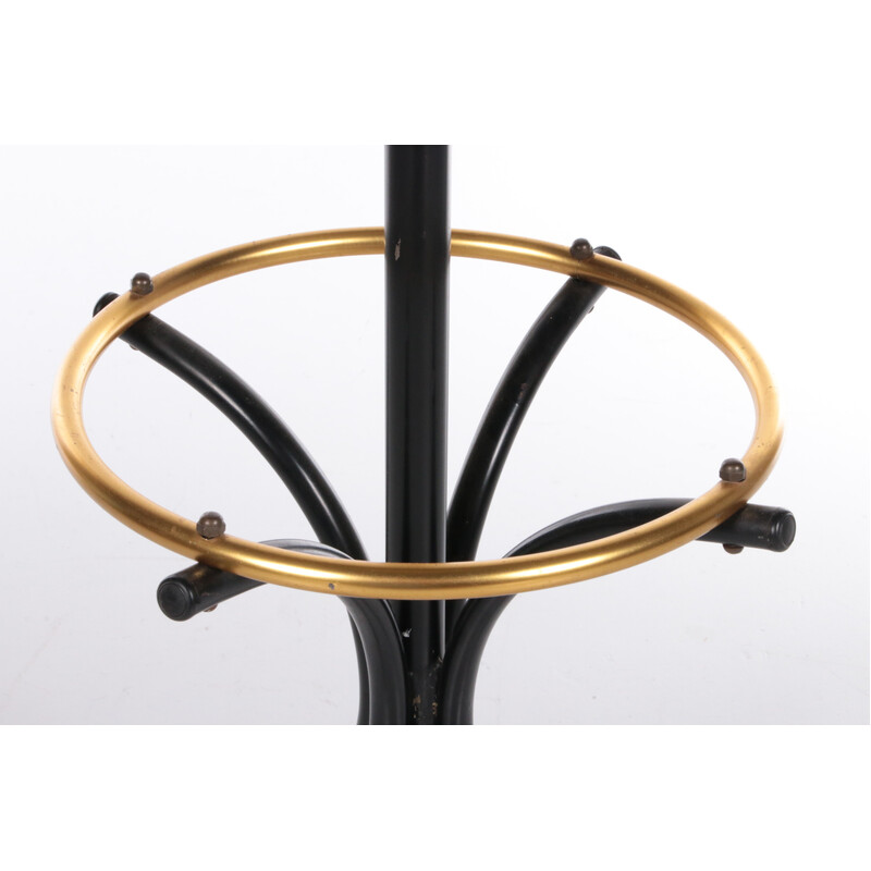 Vintage French metal coat rack with umbrella stand, 1960s