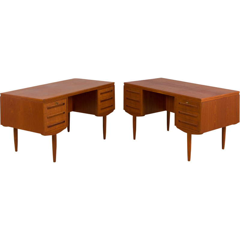 Pair of vintage teak desks by J. Svenstrup for A.p. Furniture, Denmark 1960s