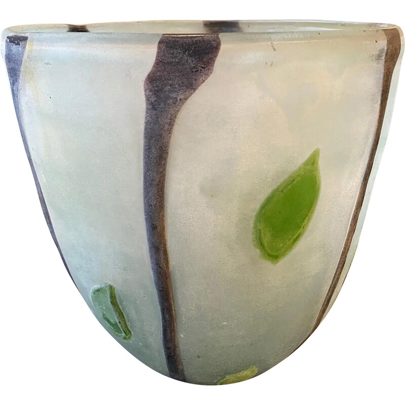 Vase vintage Scavo en verre de Murano par Cenedese, 1970