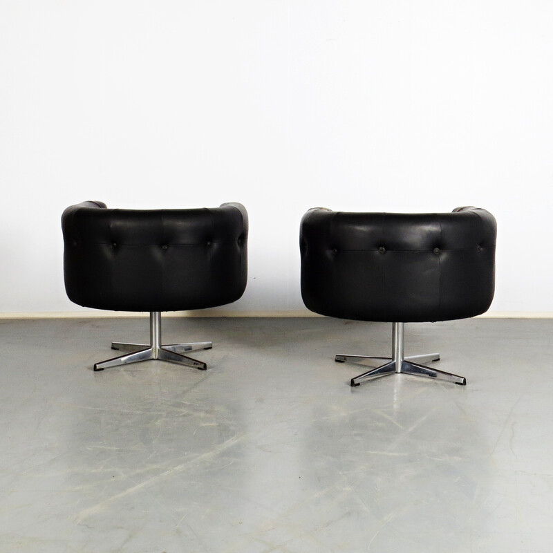 Paar vintage draaibare fauteuils, 1970