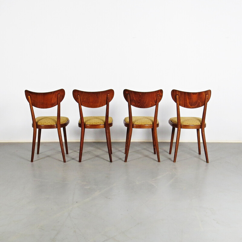 Set of 4 vintage dining chairs by Ton