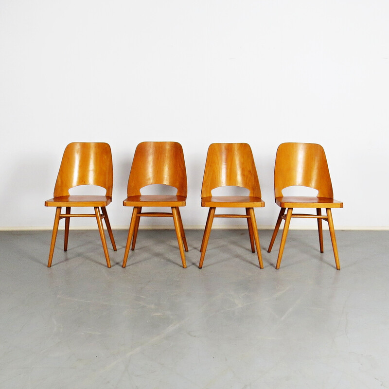 Ensemble de 4 chaises vintage par Ton