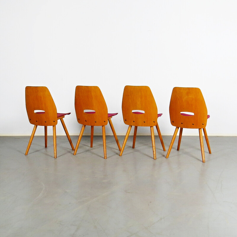 Set of 4 vintage dining chairs by Tatra nabytok