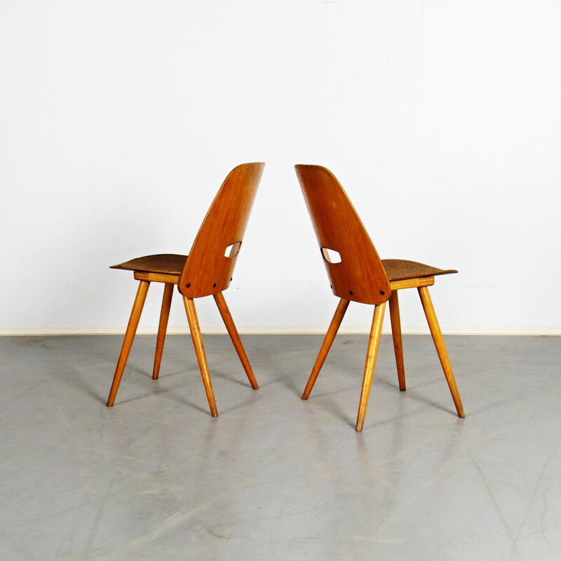 Pair of vintage dining chairs by Tatra nabytok