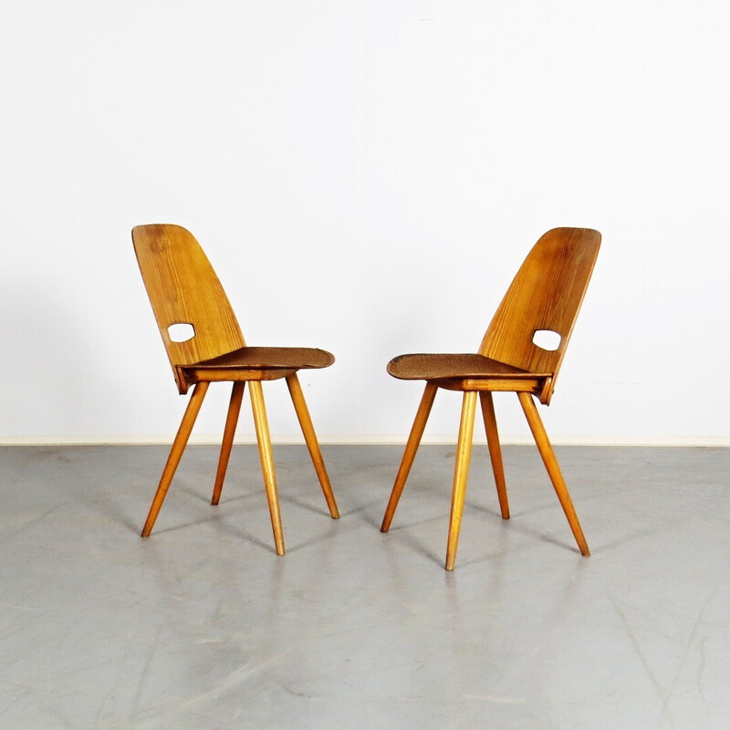 Pair of vintage dining chairs by Tatra nabytok