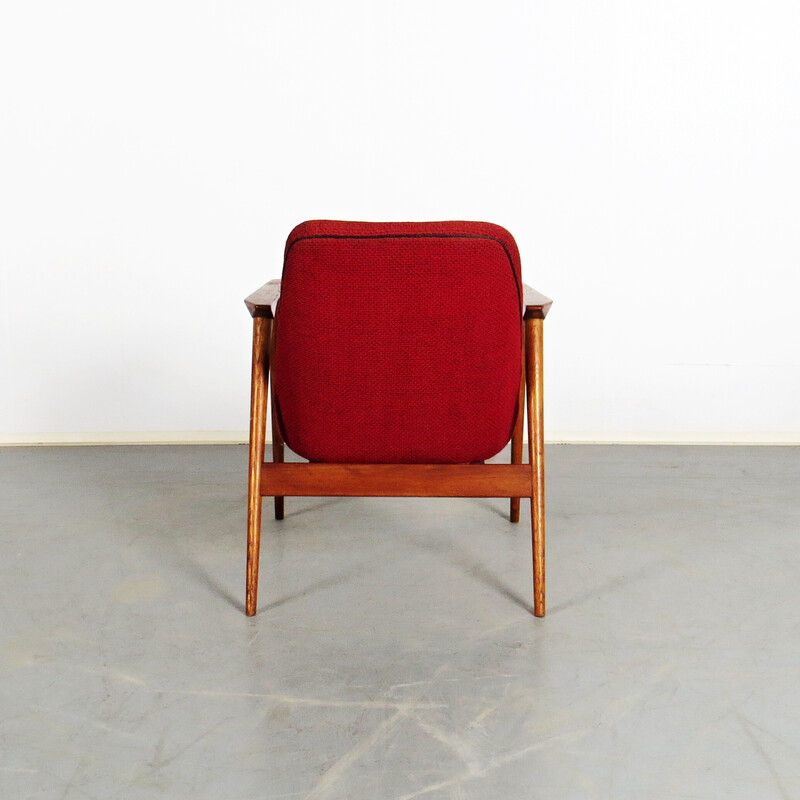 Vintage-Sessel aus Holz und Stoff, 1960
