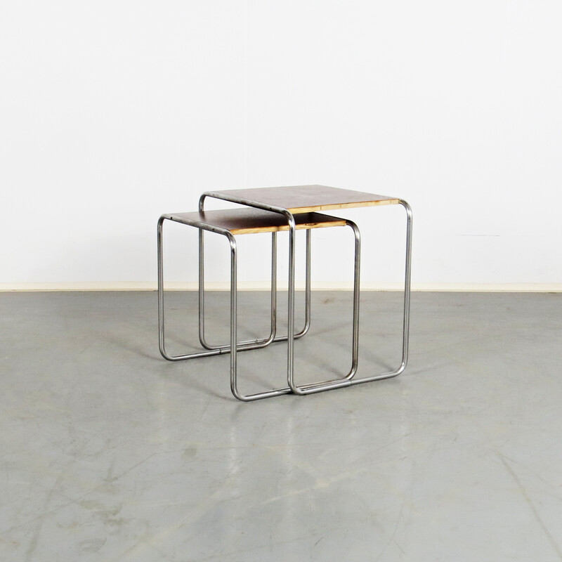 Vintage tubular nesting tables by Mucke Melder