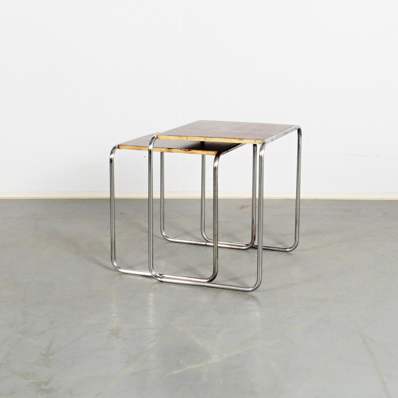 Vintage tubular nesting tables by Mucke Melder