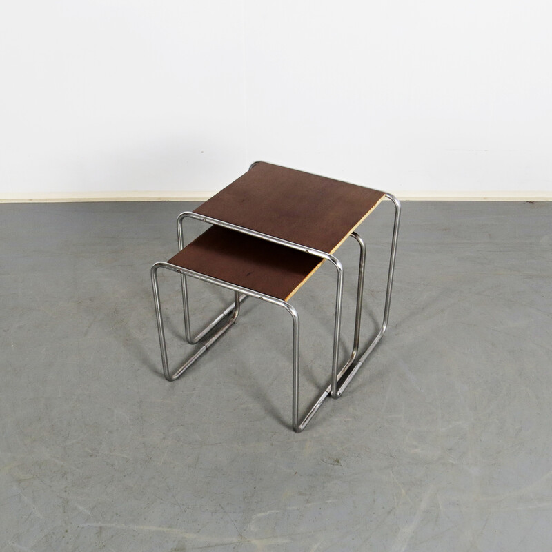 Vintage tubular nesting tables by Mucke Melder