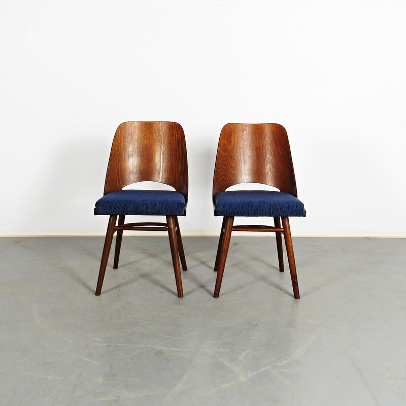 Pair of vintage dining chairs by Ton