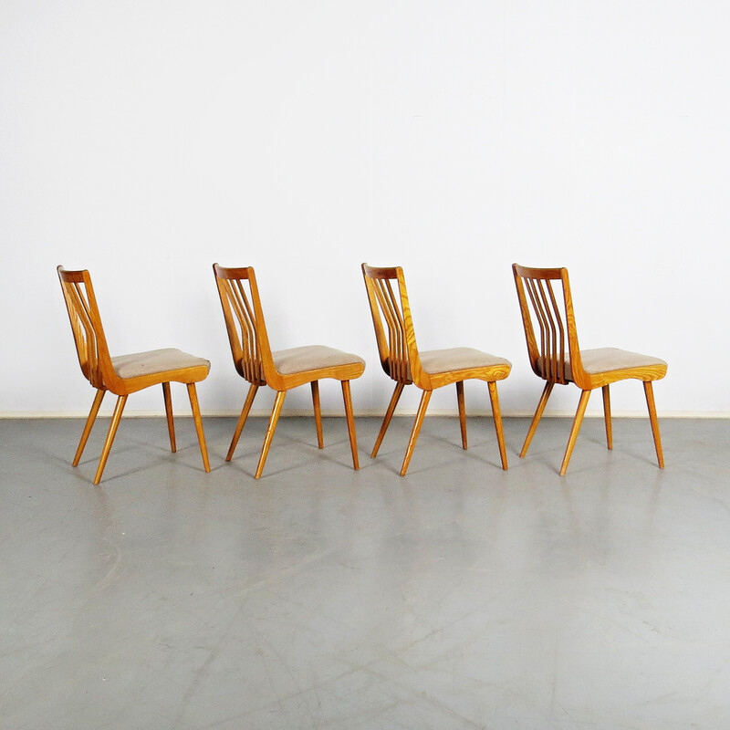 Set of 4 vintage dining chairs by Uluv