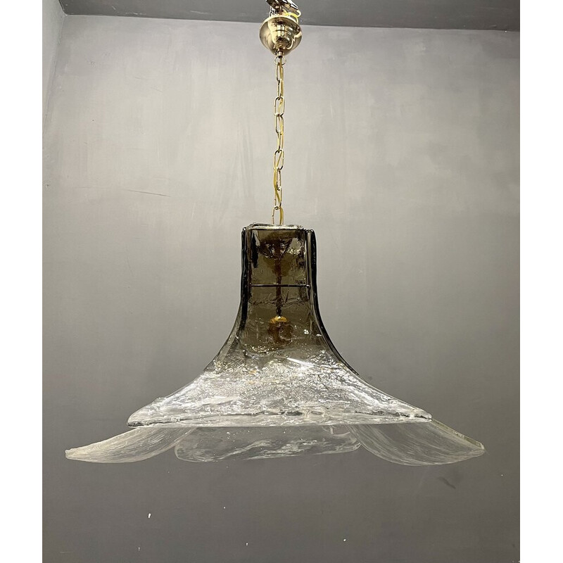 Lámpara vintage de cristal de Murano de Carlo Nason para Mazzega, 1970