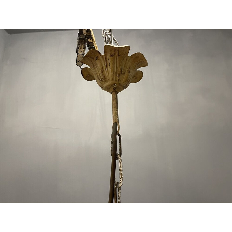 Vintage Italian tole flower chandelier