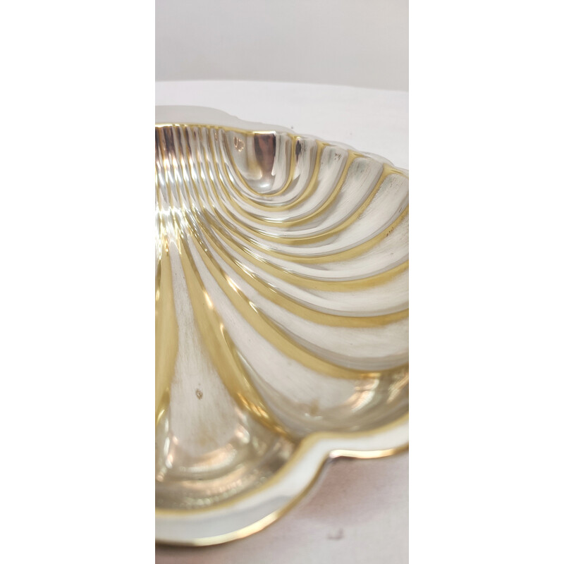 Vintage Shell-shaped brass tray, Spain 1970s