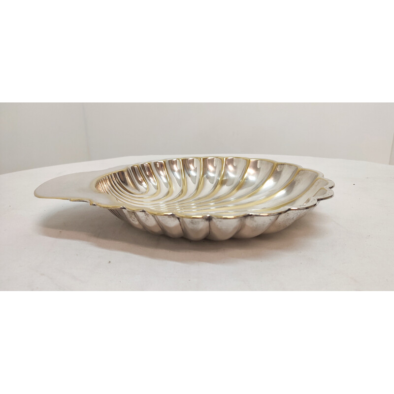 Vintage Shell-shaped brass tray, Spain 1970s