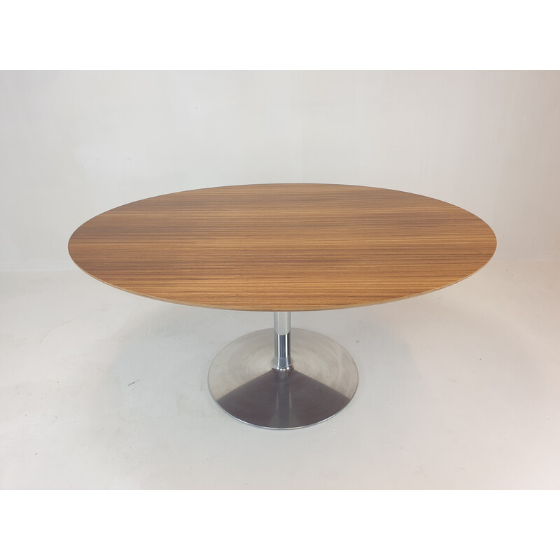 Mesa de comedor ovalada vintage de Pierre Paulin para Artifort, años 60