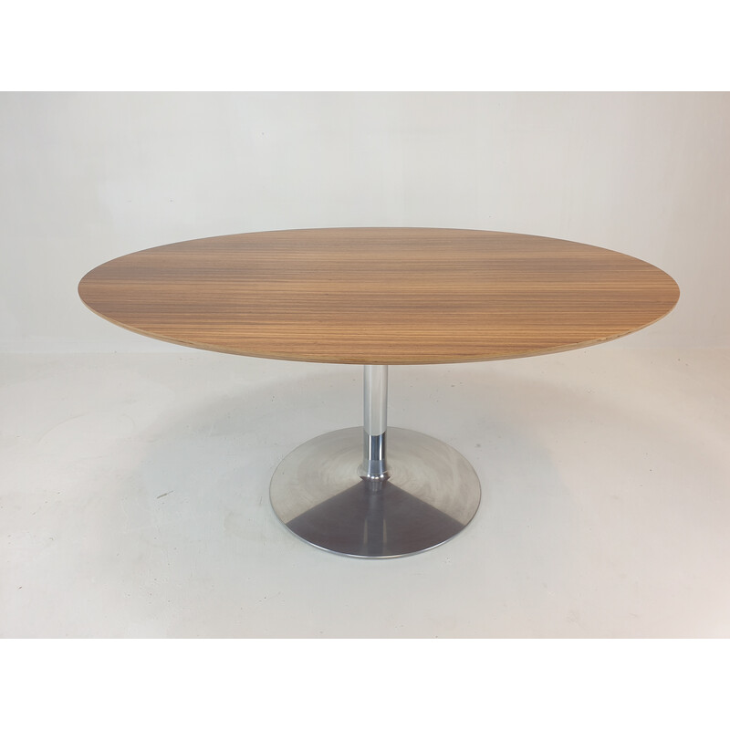 Mesa de comedor ovalada vintage de Pierre Paulin para Artifort, años 60