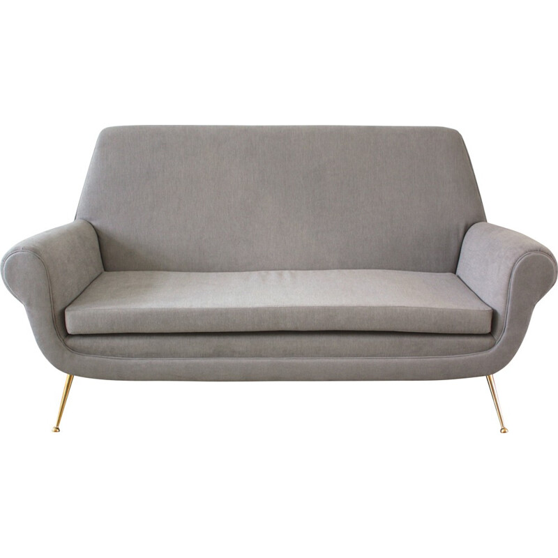 Italian Minotti 2-seater sofa in grey fabric, Gigi RADICE - 1950s