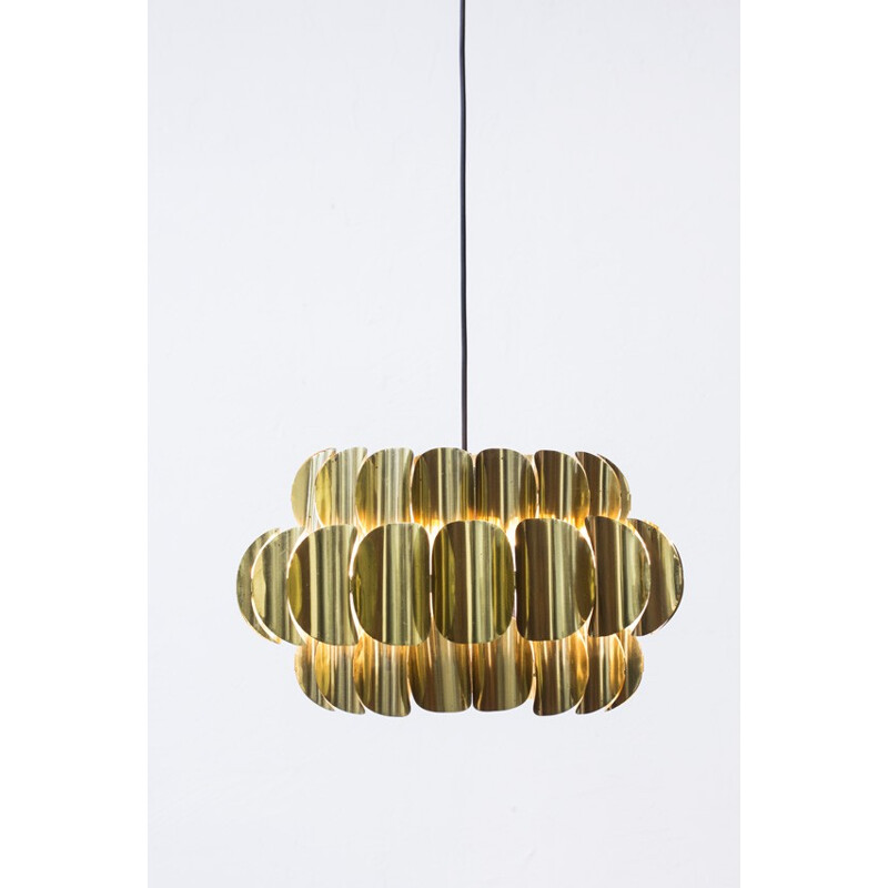 Mid-century Scandinavian brass pendant light - 1960s