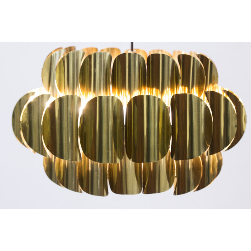 Mid-century Scandinavian brass pendant light - 1960s