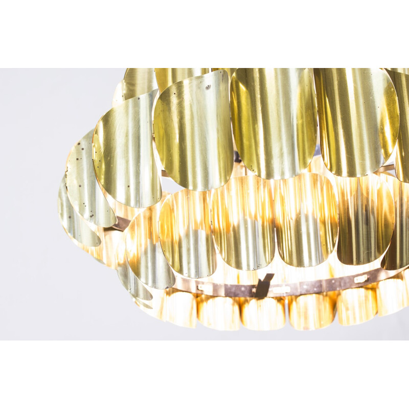 Mid-century Scandinavian brass pendant light - 1960s