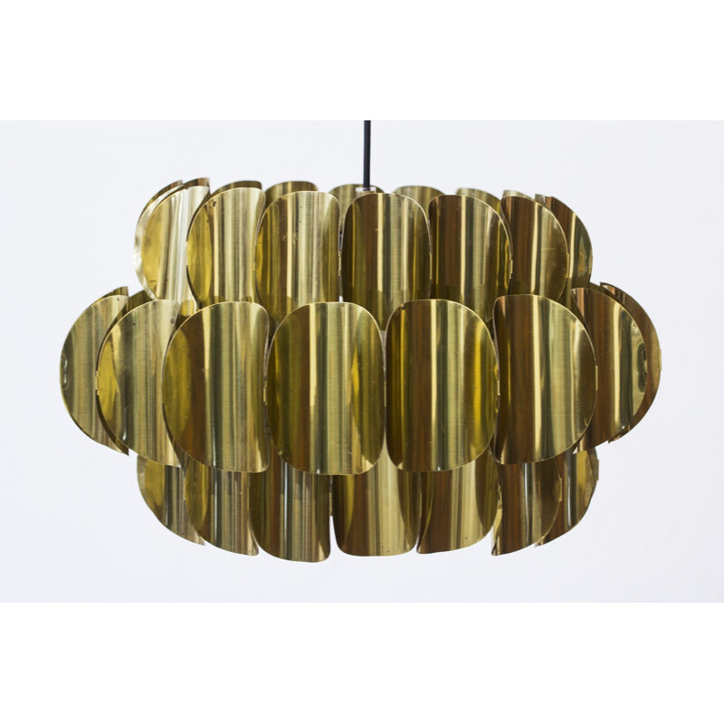 Mid-century Scandinavian brass pendant light - 1960s