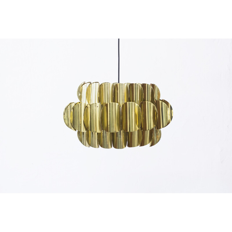 Mid-century Scandinavian brass pendant light - 1960s