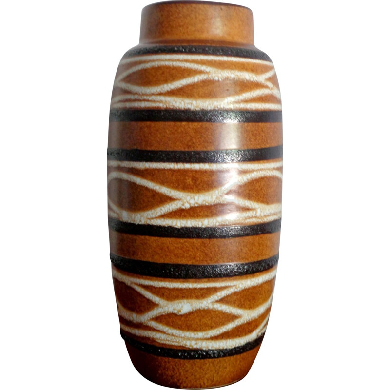 German Scheurich vase in brown ceramic - 1960s