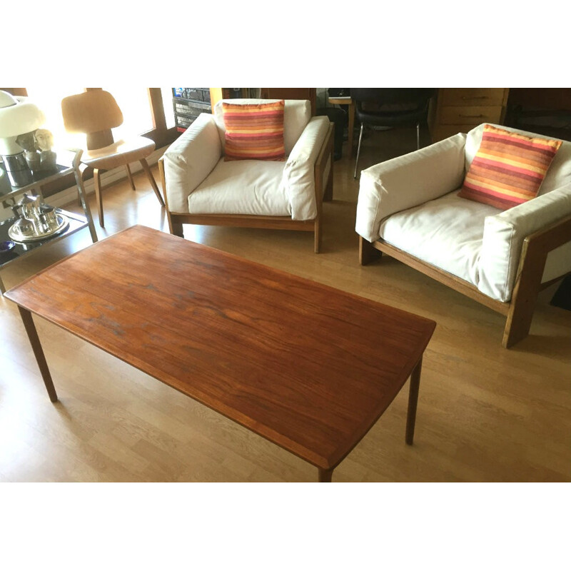 Scandinavian coffee table in teak, Ole WANSCHER - 1970