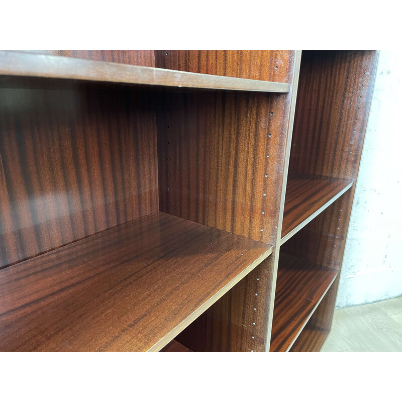 Scandinavian vintage mahogany bookcase by Omann, 1960s