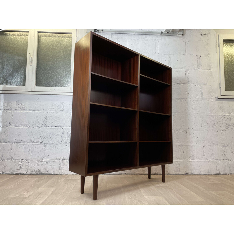 Scandinavian vintage mahogany bookcase by Omann, 1960s