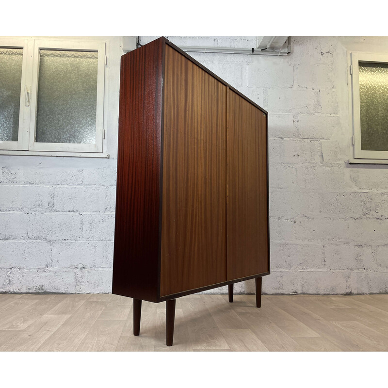 Scandinavian vintage mahogany bookcase by Omann, 1960s