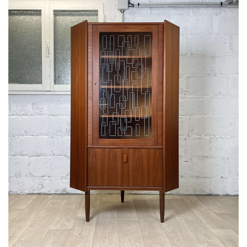 Vintage Scandinavian teak corner cabinet, Denmark 1960