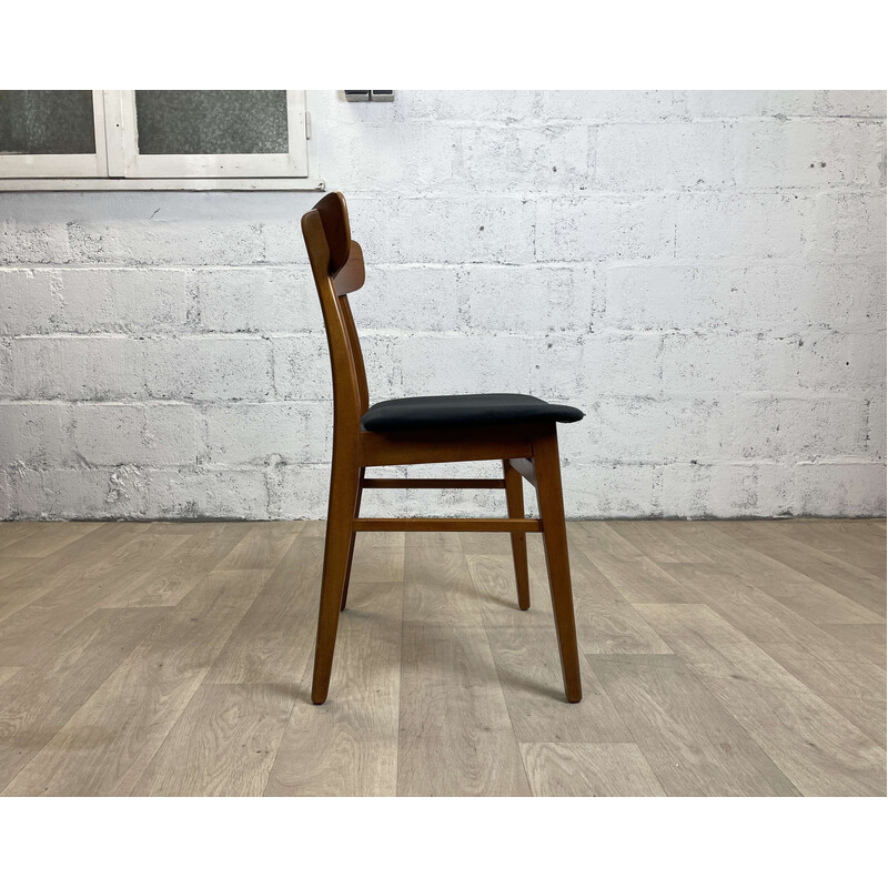 Set of 6 Scandinavian vintage teak dining chairs, 1960s