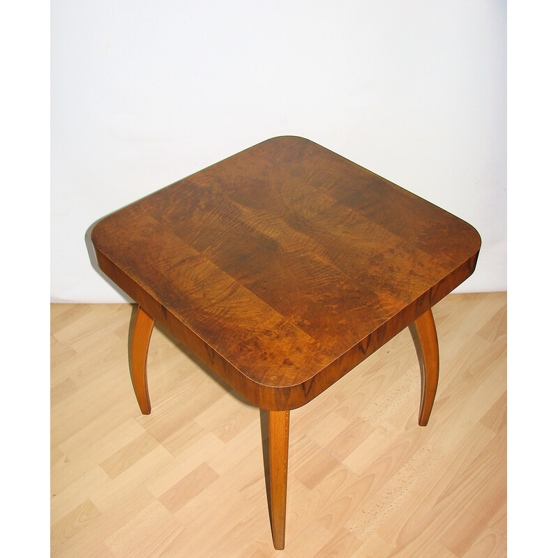 Vintage Halabala wood side table, Czechoslovakia 1950s