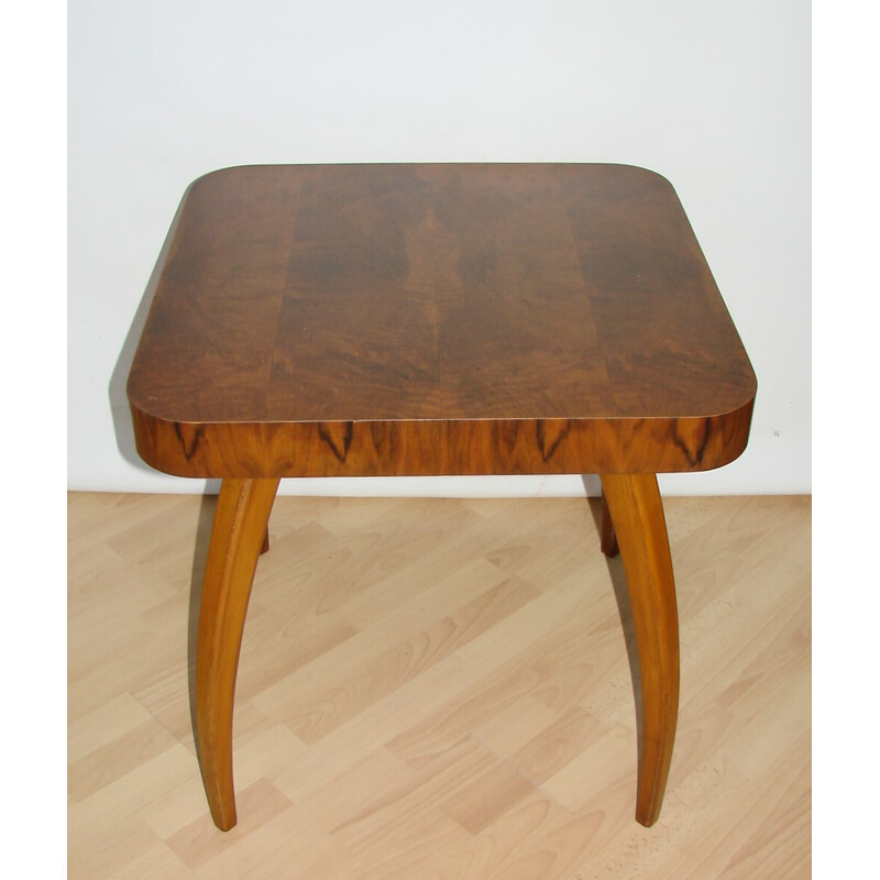 Mesa auxiliar vintage de madera Halabala, Checoslovaquia 1950