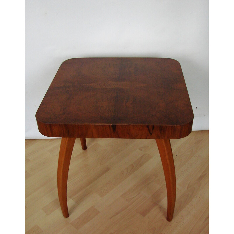 Table d'appoint vintage Halabala en bois, Tchécoslovaquie 1950