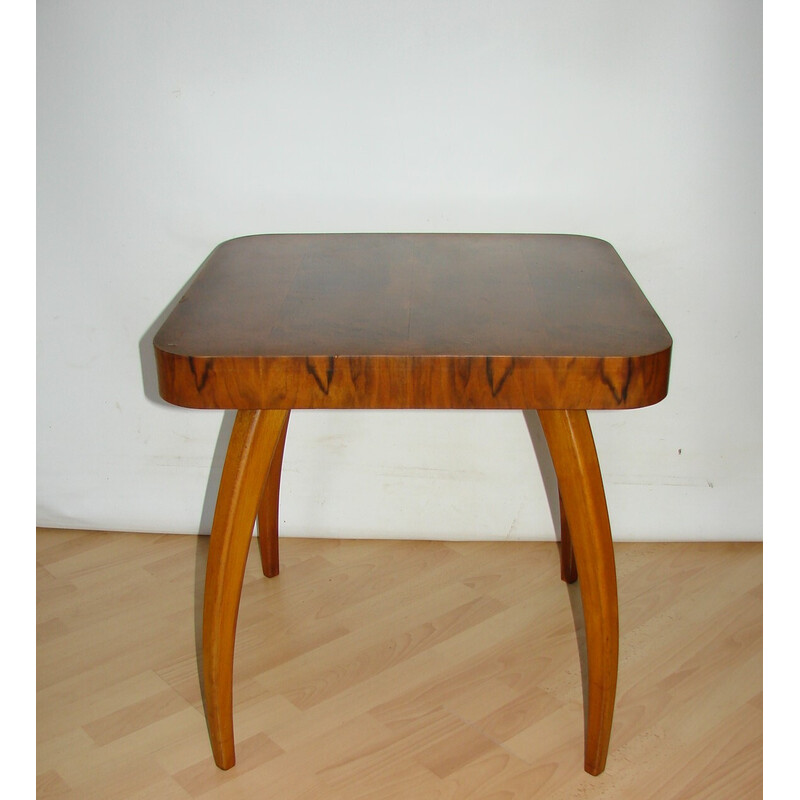 Vintage Halabala wood side table, Czechoslovakia 1950s