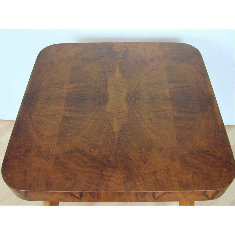 Mesa auxiliar vintage de madera Halabala, Checoslovaquia 1950