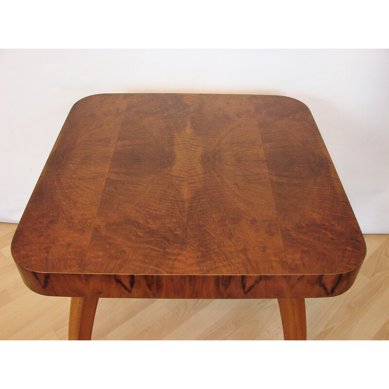Vintage Halabala wood side table, Czechoslovakia 1950s