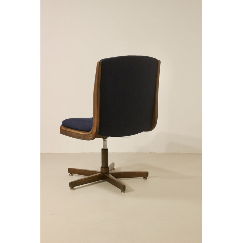 Vintage wooden swivel office chair, 1970
