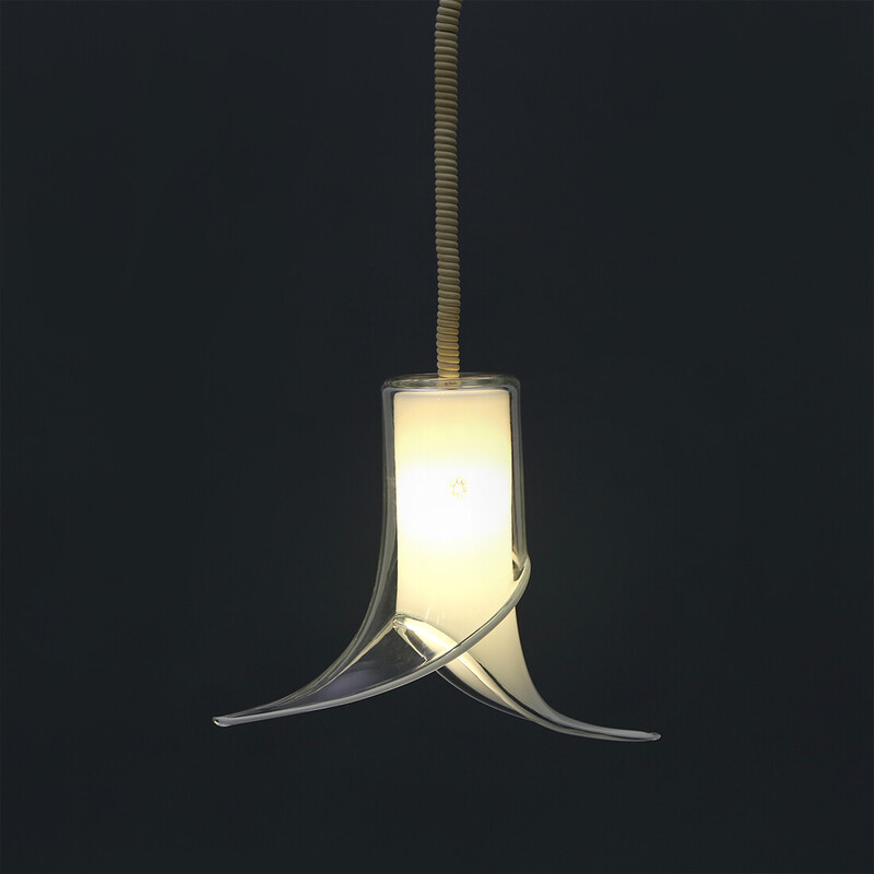 Fiore 38" vintage hanglamp in Murano glas van Renato Toso voor Leucos, 1970