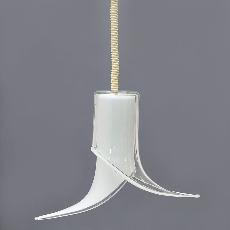 Vintage "Fiore 38" Murano glass pendant lamp by Renato Toso for Leucos, 1970s