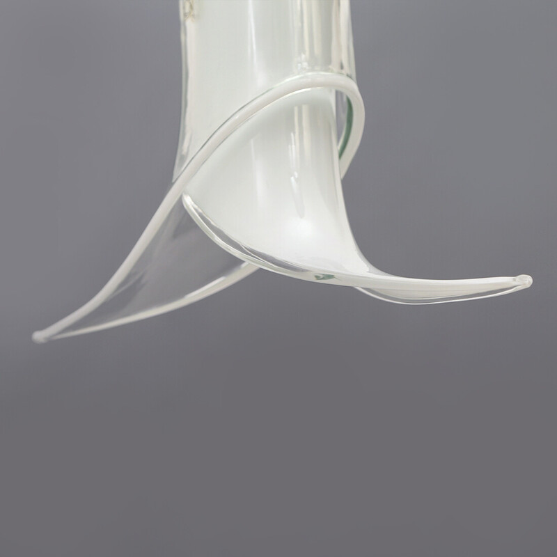 Fiore 38" lámpara de suspensión vintage en cristal de Murano por Renato Toso para Leucos, 1970
